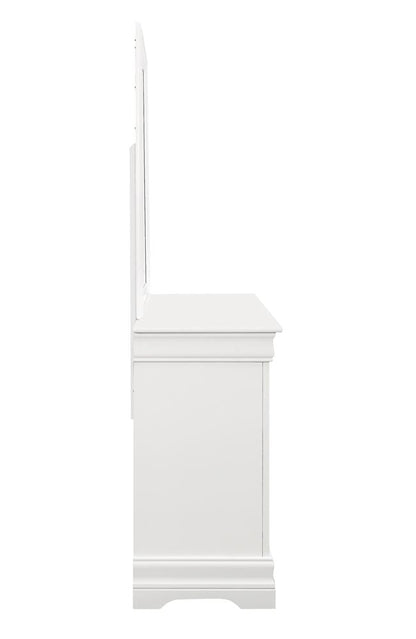 Louis Philippe White Beveled Edge Square Mirror - 204694 - Bien Home Furniture &amp; Electronics