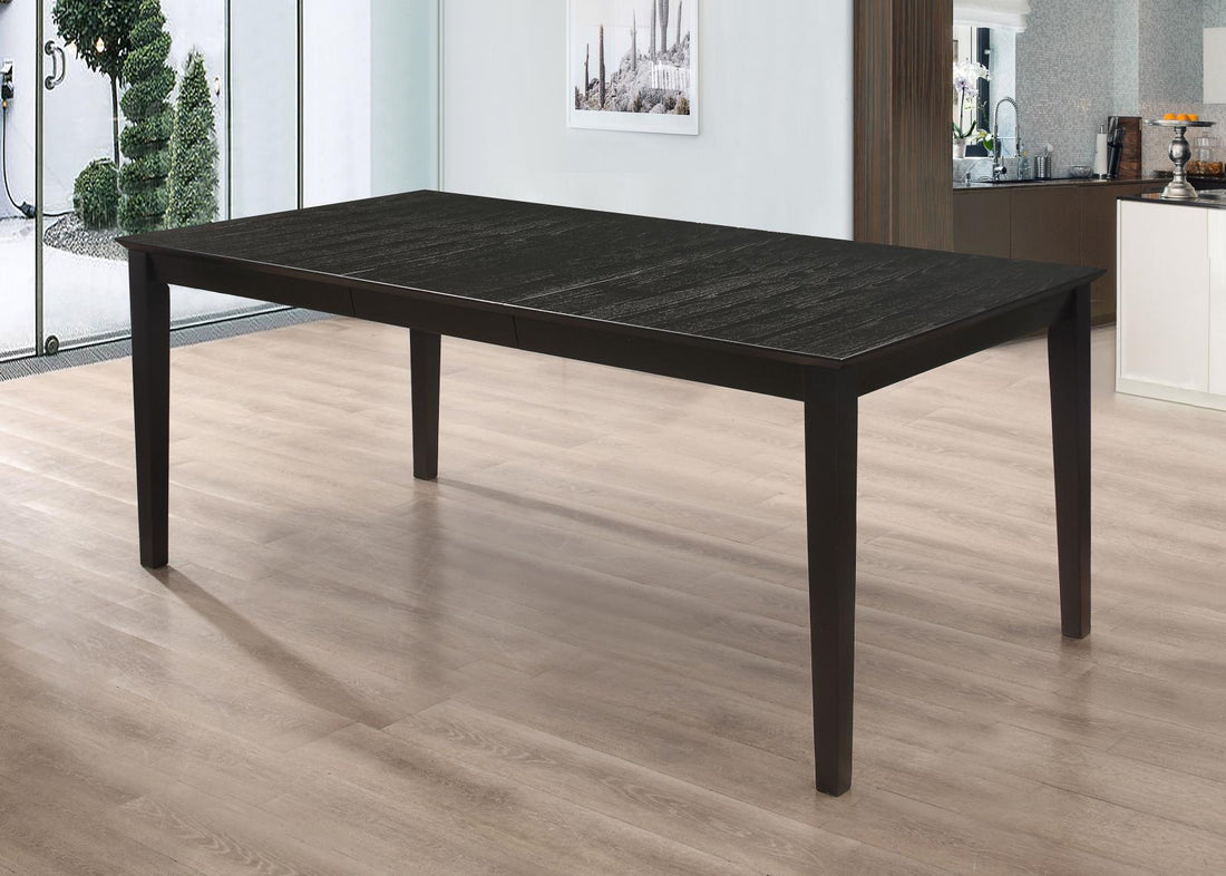 Louise Black Rectangular Dining Table with Extension Leaf - 101561 - Bien Home Furniture &amp; Electronics