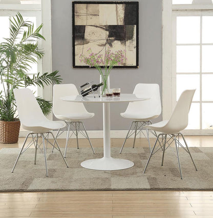 Lowry White Round Dining Table - 105261 - Bien Home Furniture &amp; Electronics