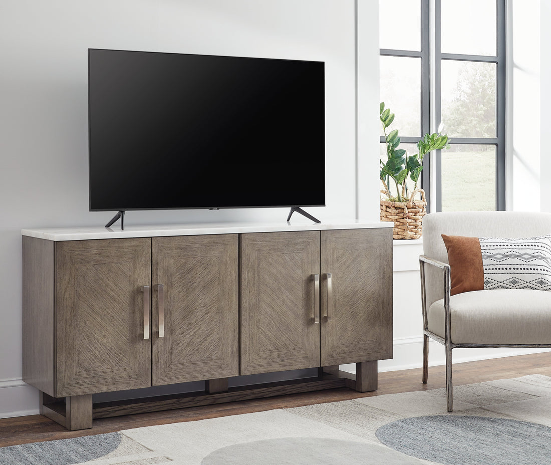 Loyaska Grayish Brown/White 68&quot; TV Stand - W854-68 - Bien Home Furniture &amp; Electronics