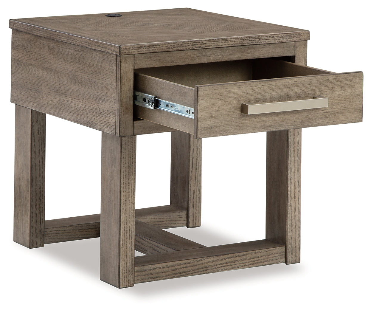 Loyaska Grayish Brown/White End Table - T854-3 - Bien Home Furniture &amp; Electronics