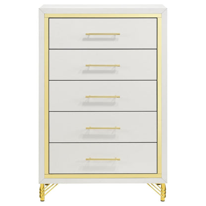 Lucia 5-piece Bedroom Set with Upholstered Queen Wingback Panel Bed Beige - 224731Q-S5 - Bien Home Furniture &amp; Electronics