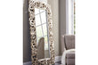Lucia Antique Silver Finish Floor Mirror - A8010123 - Bien Home Furniture & Electronics