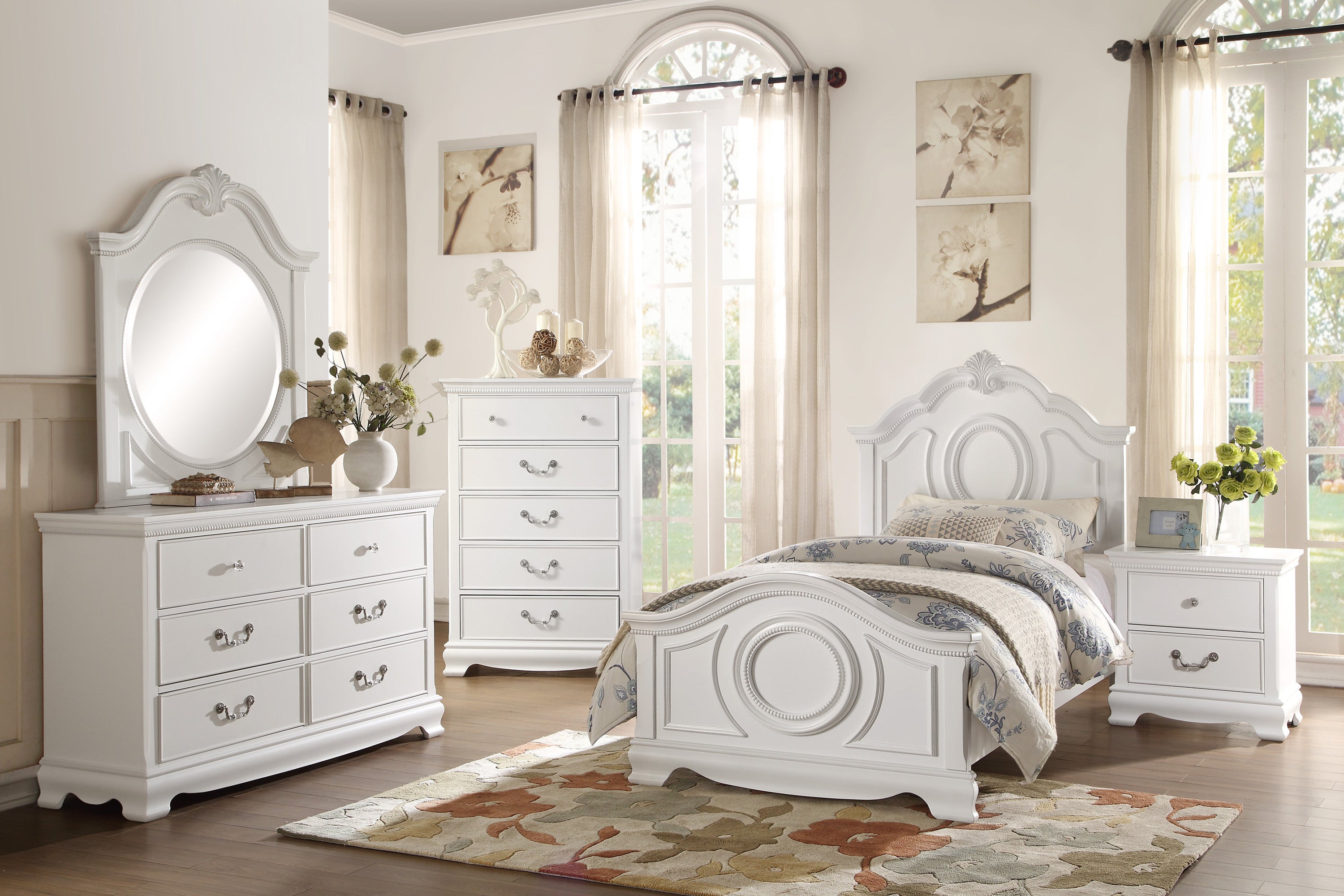 Lucida White Dresser - 2039W-5 - Bien Home Furniture &amp; Electronics