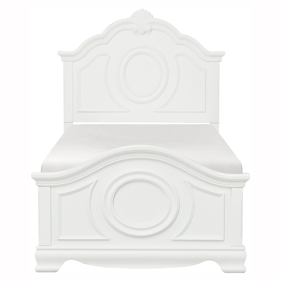 Lucida White Full Panel Bed - SET | 2039FW-1 | 2039FW-2 | 2039FW-3 - Bien Home Furniture &amp; Electronics