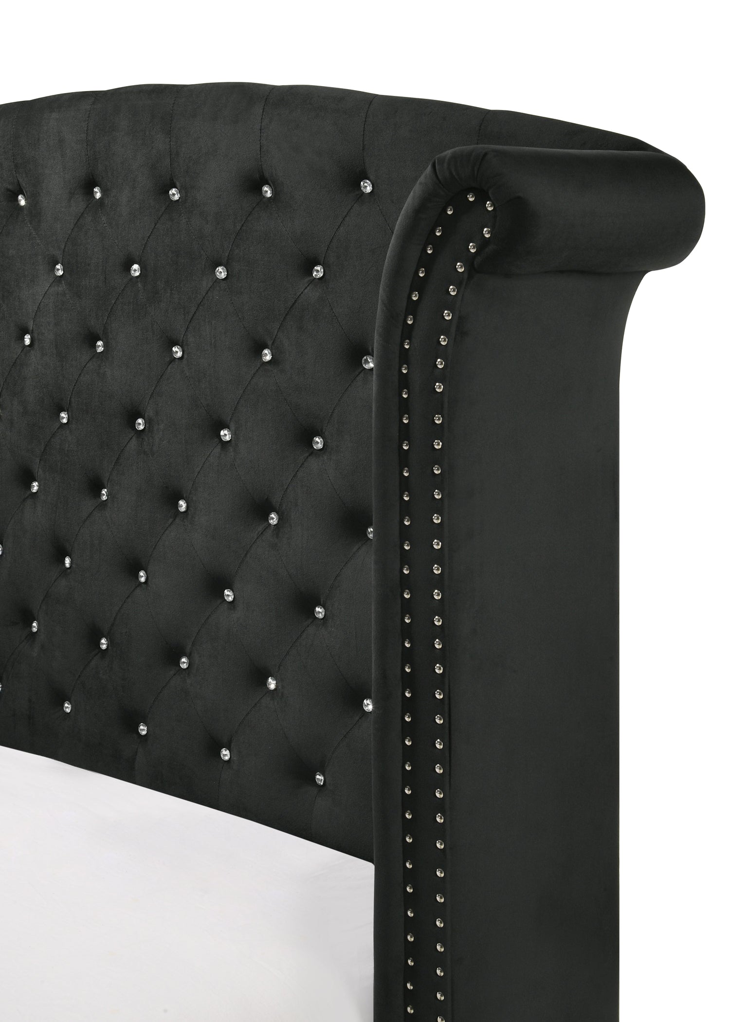 Lucinda Black Upholstered Wingback Panel Bedroom Set - SET | B9265-Q-HB | B9265-Q-FBRL | B9265-KQ-WG | B9265-2N | B9265-4 - Bien Home Furniture &amp; Electronics