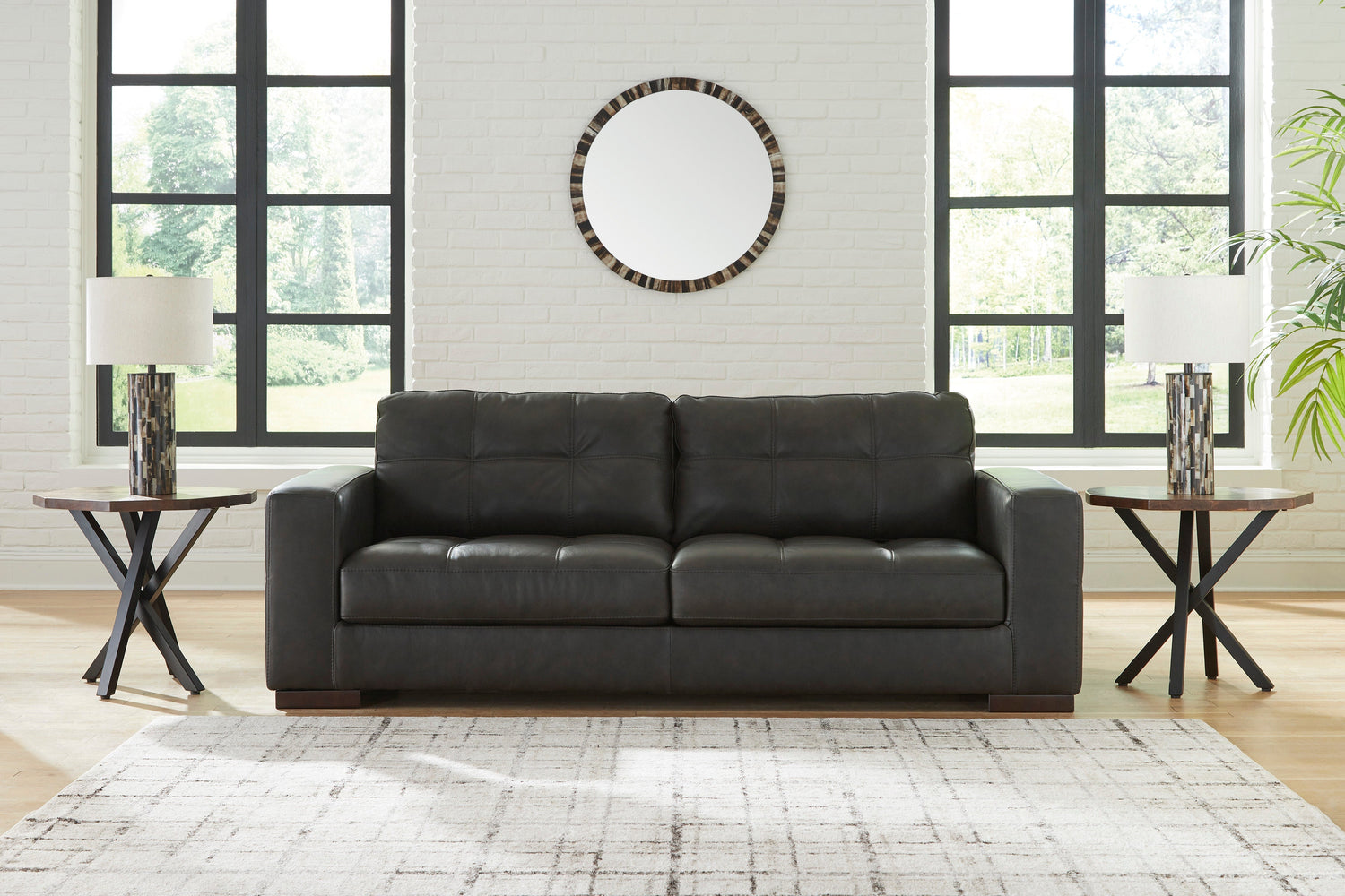Luigi Thunder Leather Living Room Set - SET | 5650638 | 5650635 - Bien Home Furniture &amp; Electronics