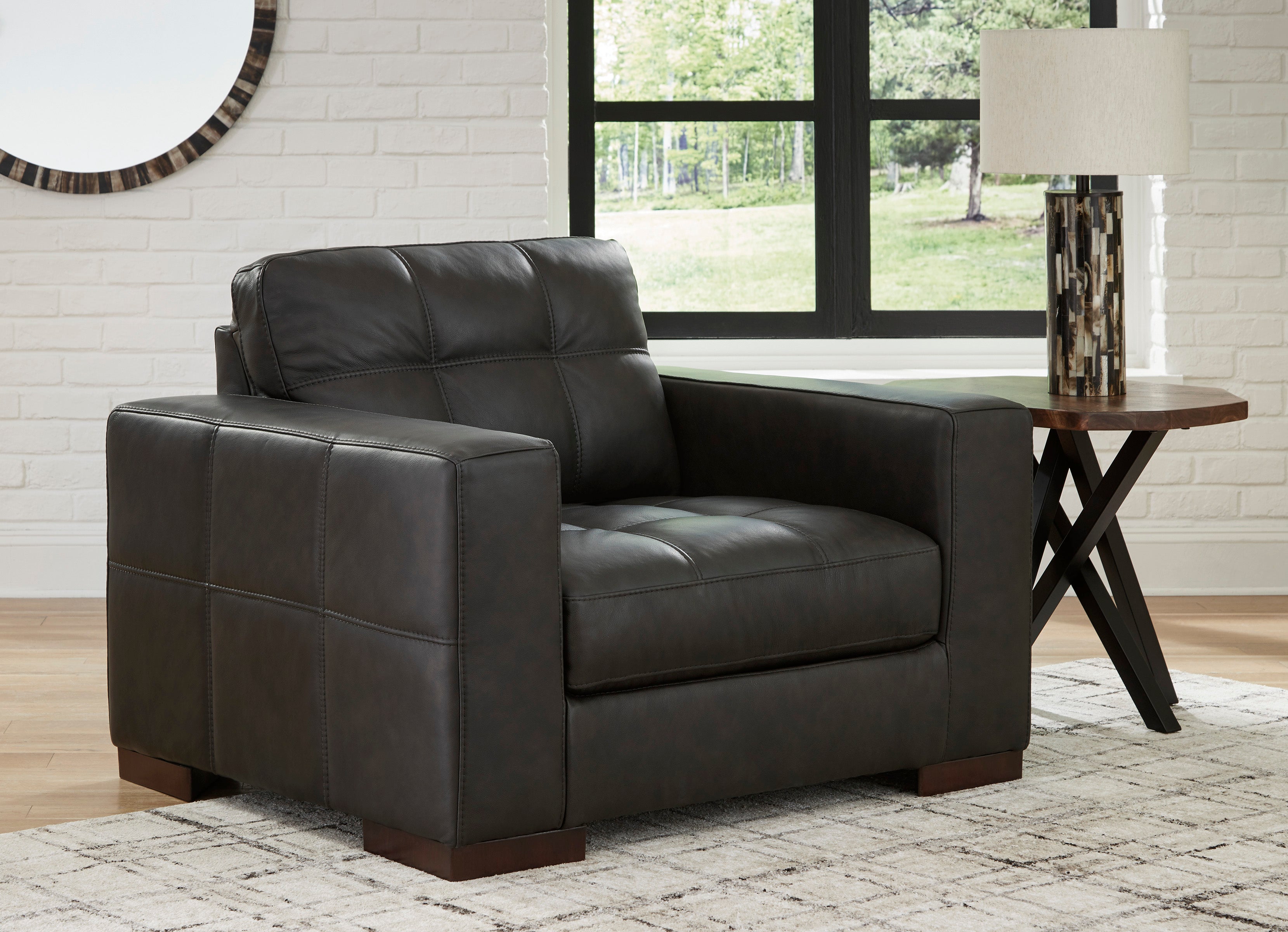 Luigi Thunder Leather Living Room Set - SET | 5650638 | 5650635 - Bien Home Furniture &amp; Electronics