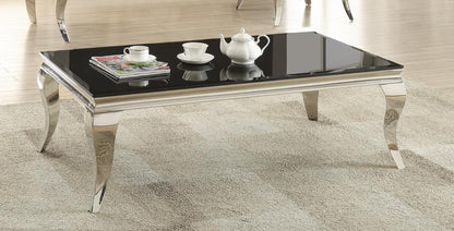 Luna Chrome/Black Rectangular Coffee Table - 705018 - Bien Home Furniture &amp; Electronics