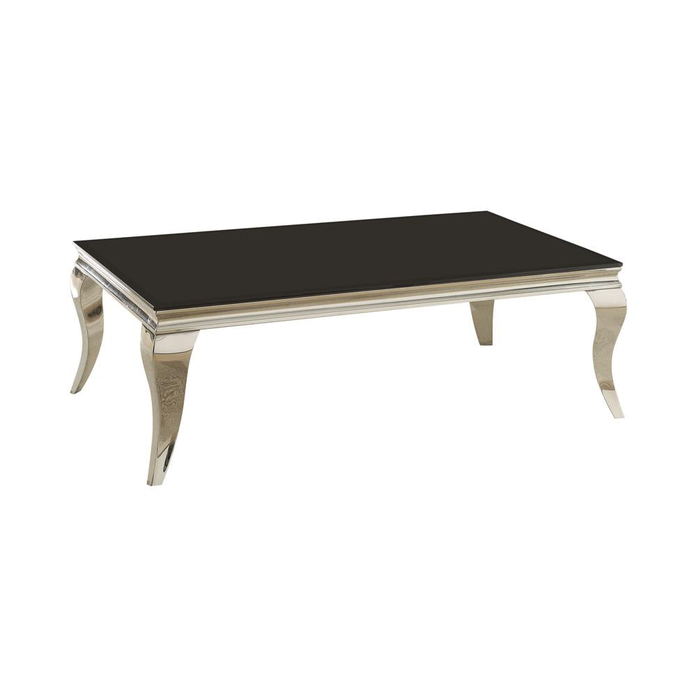 Luna Chrome/Black Rectangular Coffee Table - 705018 - Bien Home Furniture &amp; Electronics