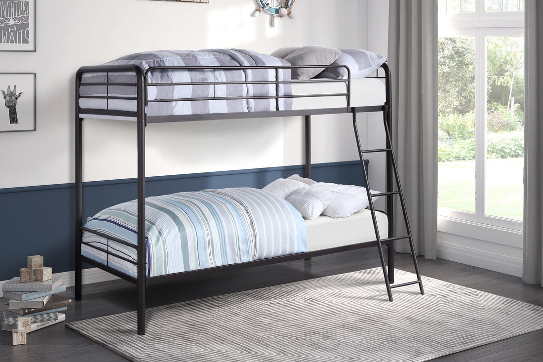 Lunar Dark Bronze Metal Twin/Twin Bunk Bed - B2009DZ-1 - Bien Home Furniture &amp; Electronics