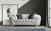 Lupino Ivory Velvet Loveseat - LUPINOIVORY-L - Bien Home Furniture & Electronics