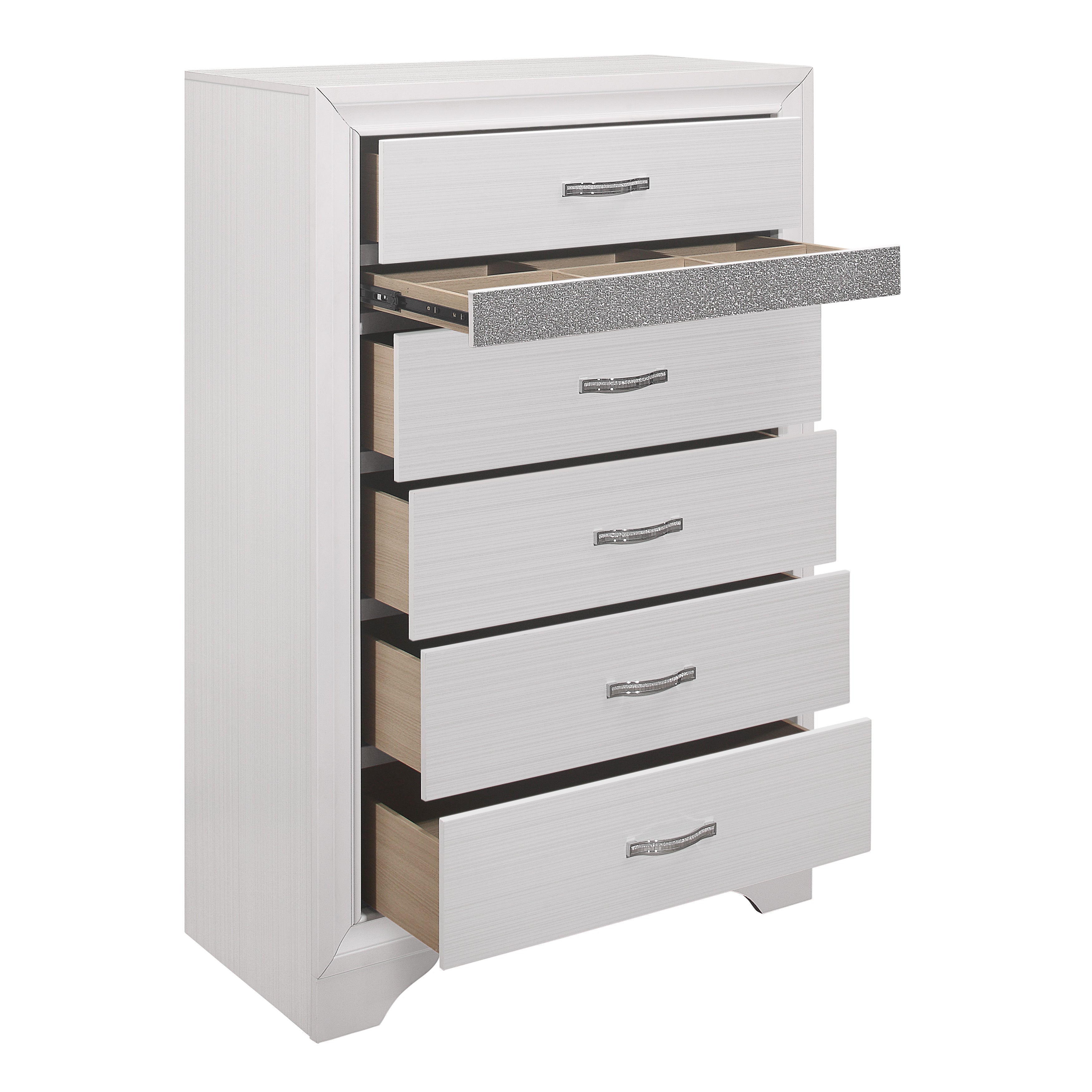 Luster White Chest - 1505W-9 - Bien Home Furniture &amp; Electronics