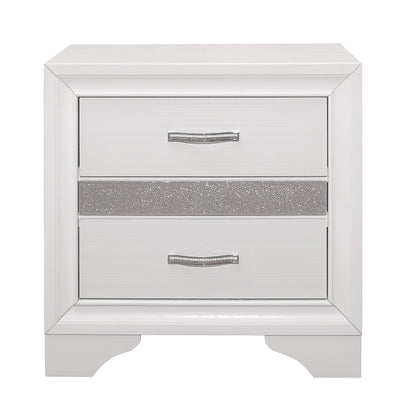 Luster White Night Stand - 1505W-4 - Bien Home Furniture &amp; Electronics