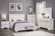 Luster White Upholstered Storage Platform Bedroom Set - SET | 1505WK-1 | 1505WK-3EK | 1505W-DW | 1505W-5 | 1505W-6 | 1505W-4 | 1505W-9 - Bien Home Furniture & Electronics