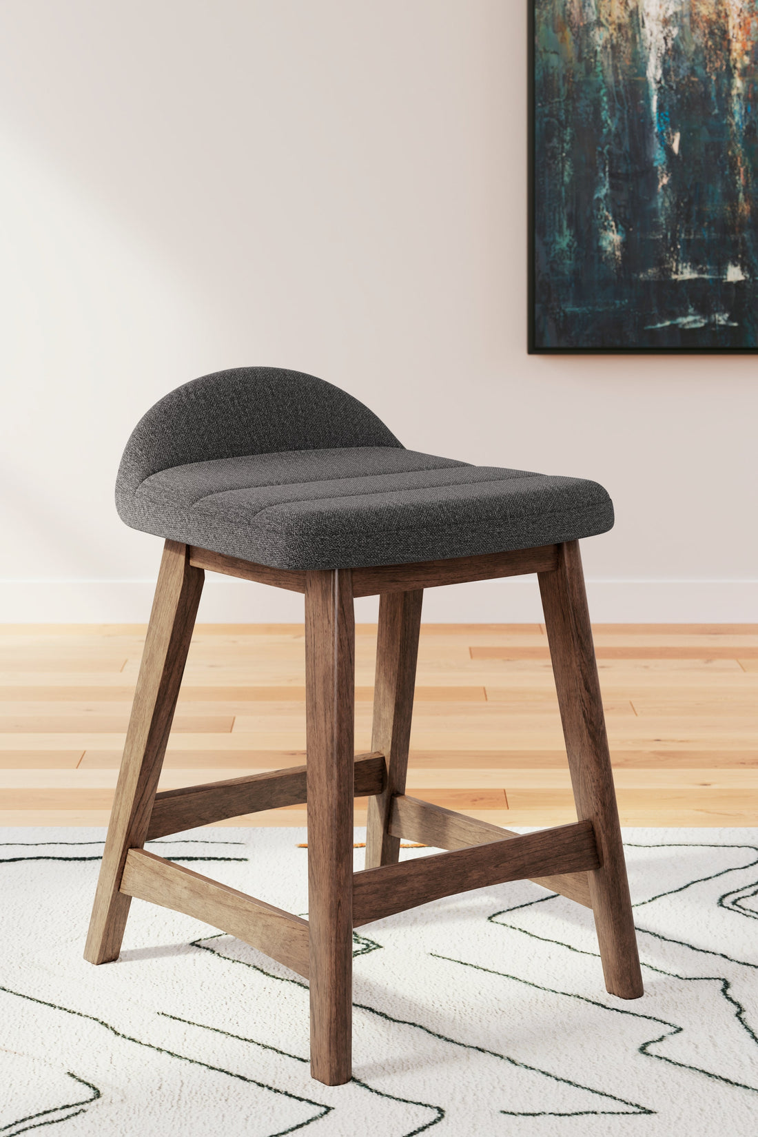 Lyncott Charcoal/Brown Counter Height Barstool, Set of 2 - D615-224 - Bien Home Furniture & Electronics