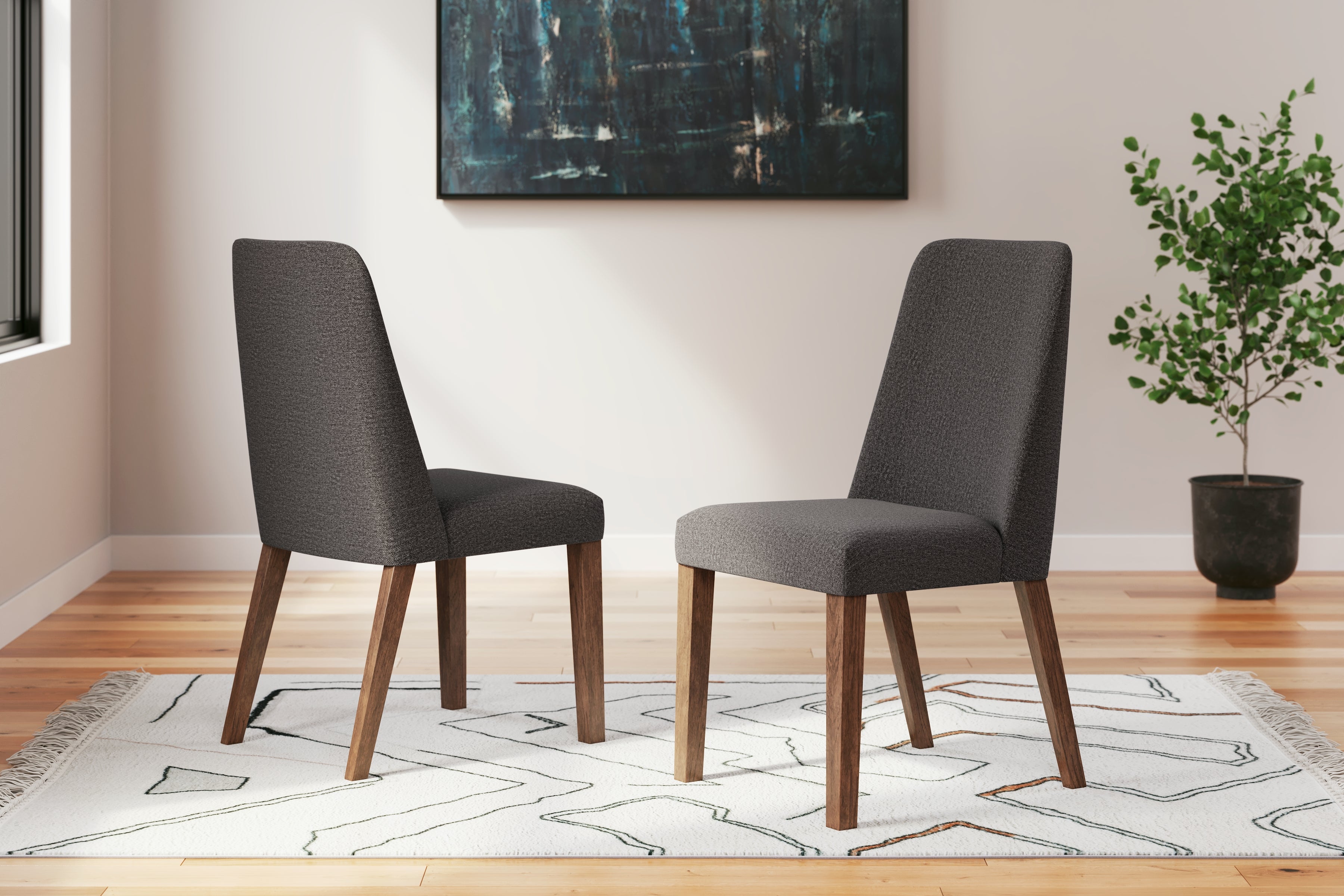 Lyncott Charcoal/Brown Dining Chair, Set of 2 - D615-02 - Bien Home Furniture &amp; Electronics