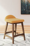 Lyncott Mustard/Brown Counter Height Barstool, Set of 2 - D615-424 - Bien Home Furniture & Electronics