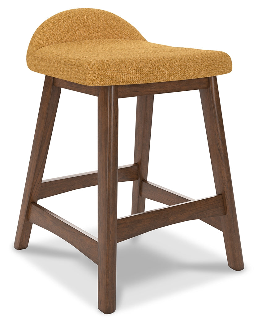 Lyncott Mustard/Brown Counter Height Barstool, Set of 2 - D615-424 - Bien Home Furniture &amp; Electronics