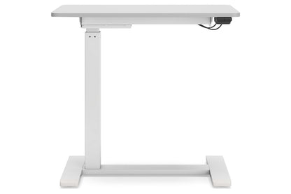 Lynxtyn Taupe/White Adjustable Height Home Office Side Desk - H400-212 - Bien Home Furniture &amp; Electronics