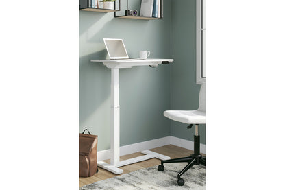 Lynxtyn Taupe/White Adjustable Height Home Office Side Desk - H400-212 - Bien Home Furniture &amp; Electronics