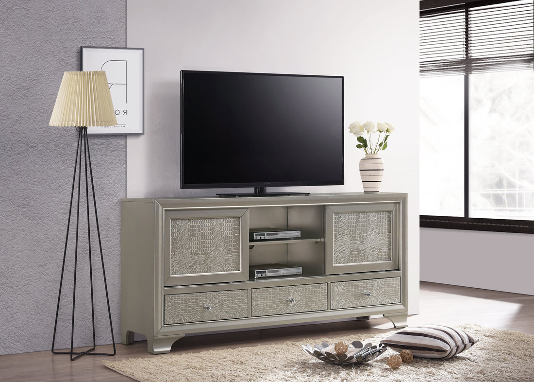 Lyssa Champagne TV Stand - B4300-7 - Bien Home Furniture &amp; Electronics