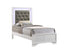 Lyssa Frost Twin LED Upholstered Panel Bed - SET | B4310-T-HBFB | B4310-FT-RAIL - Bien Home Furniture & Electronics