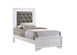 Lyssa Frost Twin LED Upholstered Panel Bed - SET | B4310-T-HBFB | B4310-FT-RAIL - Bien Home Furniture & Electronics
