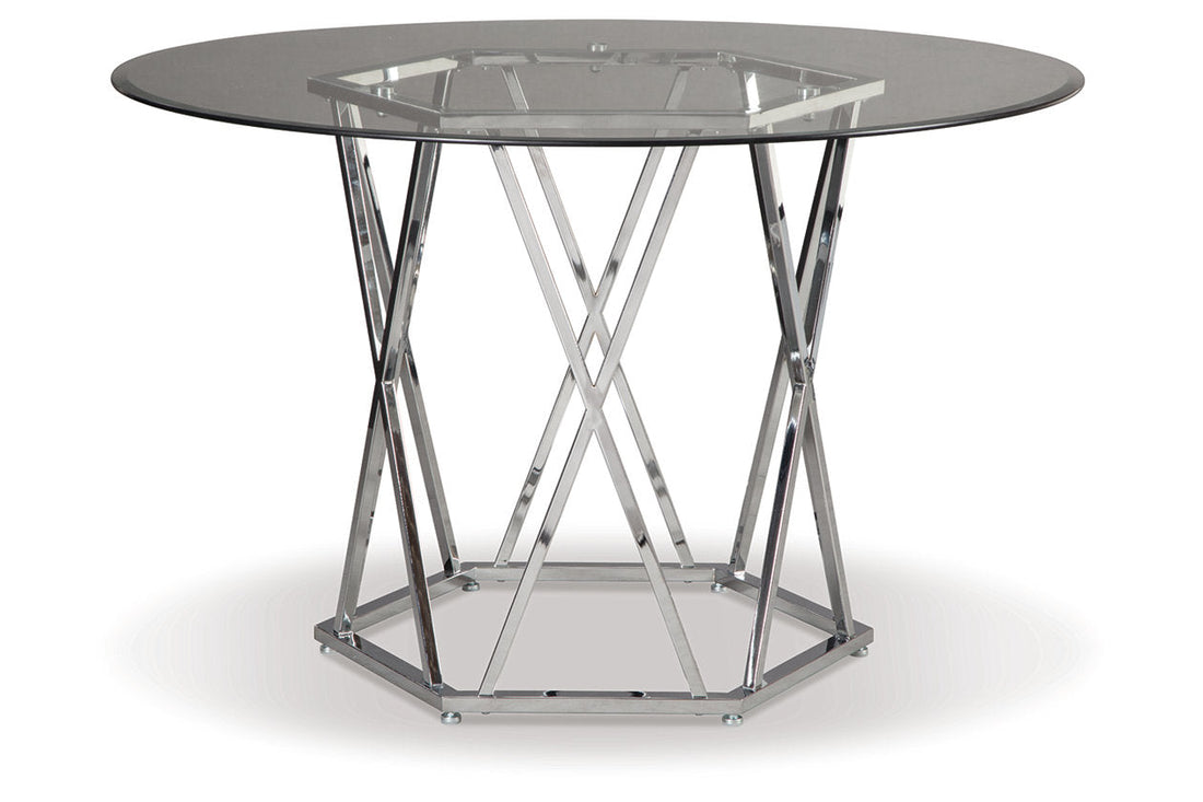 Madanere Chrome Finish Dining Table - D275-15 - Bien Home Furniture &amp; Electronics