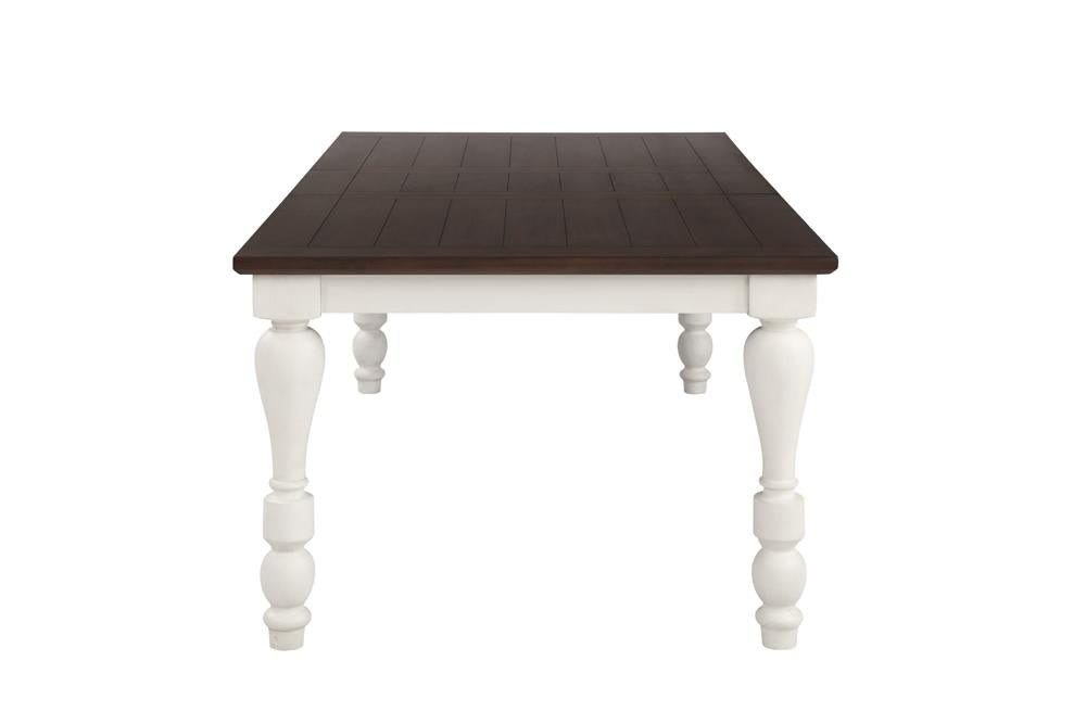 Madelyn Dark Cocoa/Coastal White Dining Table with Extension Leaf - 110381 - Bien Home Furniture &amp; Electronics