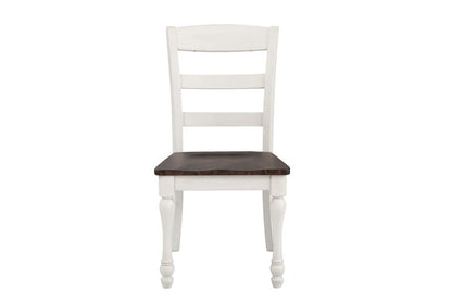 Madelyn Dark Cocoa/Coastal White Ladder Back Side Chairs, Set of 2 - 110382 - Bien Home Furniture &amp; Electronics