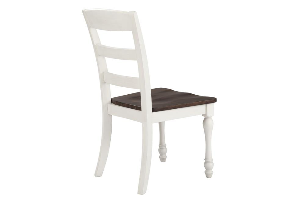 Madelyn Dark Cocoa/Coastal White Ladder Back Side Chairs, Set of 2 - 110382 - Bien Home Furniture &amp; Electronics