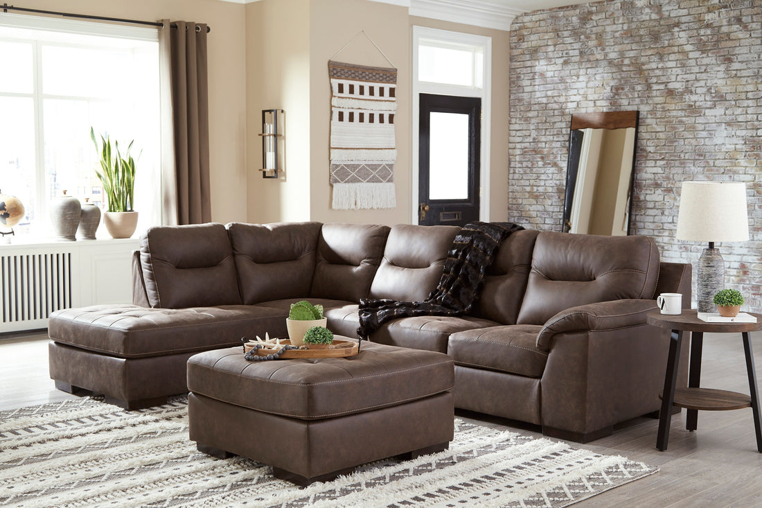 Maderla Walnut LAF Sectional - SET | 6200216 | 6200267 - Bien Home Furniture &amp; Electronics