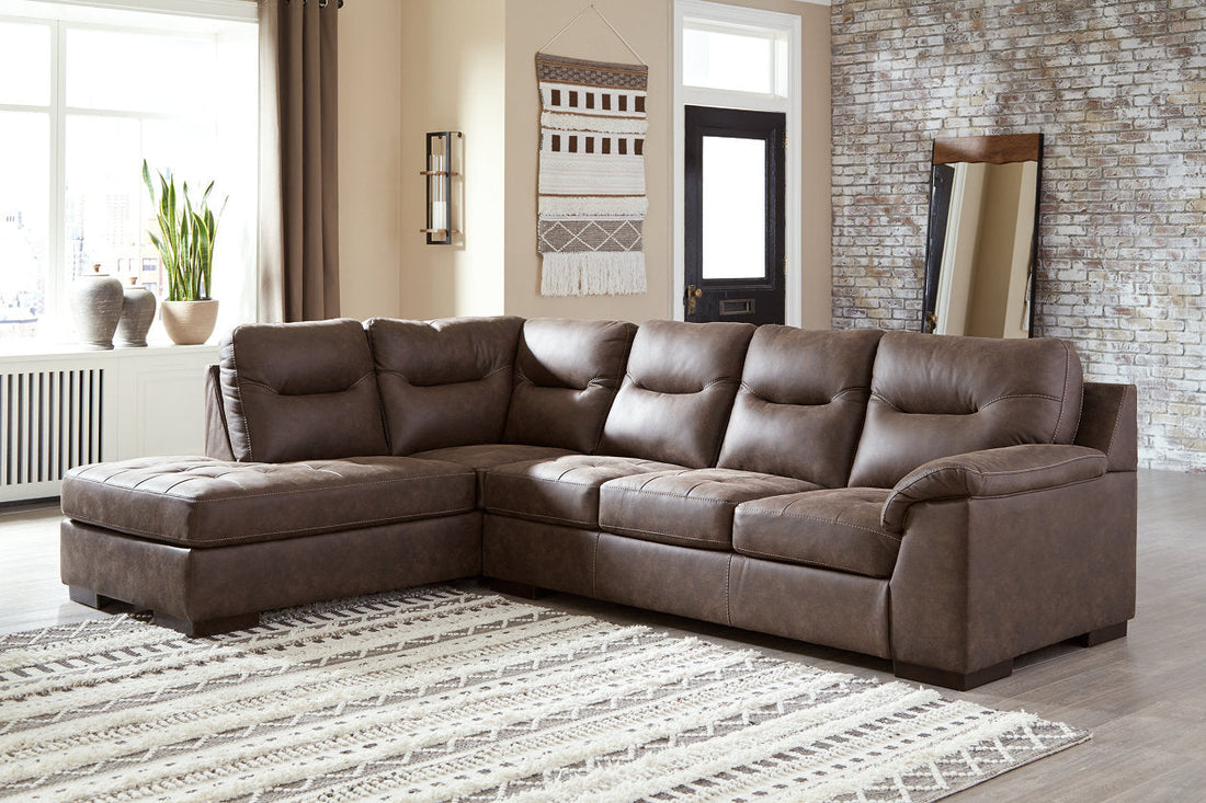 Maderla Walnut LAF Sectional - SET | 6200216 | 6200267 - Bien Home Furniture &amp; Electronics