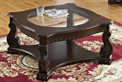 Madison Brown Wood Coffee Table with Casters - 4320-04 - Bien Home Furniture &amp; Electronics