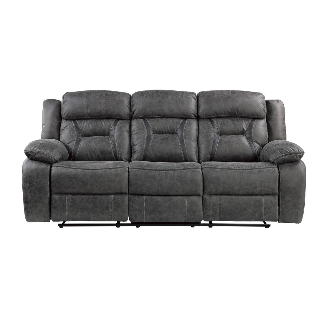 Madrona Hill Gray Double Reclining Sofa - 9989GY-3 - Bien Home Furniture &amp; Electronics
