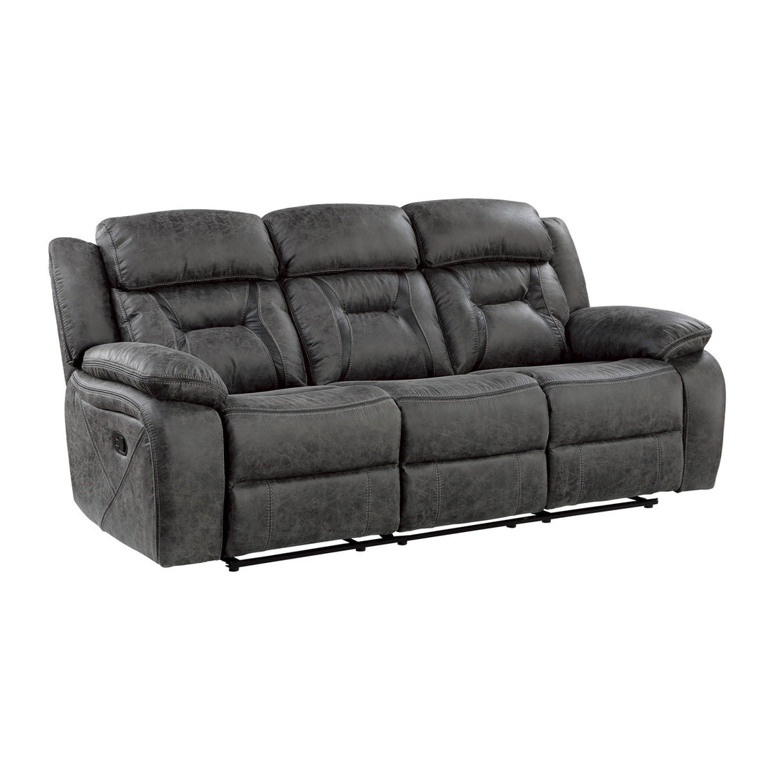 Madrona Hill Gray Double Reclining Sofa - 9989GY-3 - Bien Home Furniture &amp; Electronics