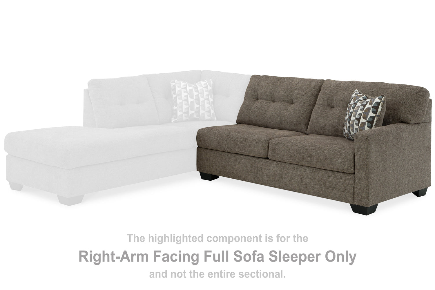 Mahoney Chocolate Right-Arm Facing Full Sofa Sleeper - 3100583 - Bien Home Furniture &amp; Electronics