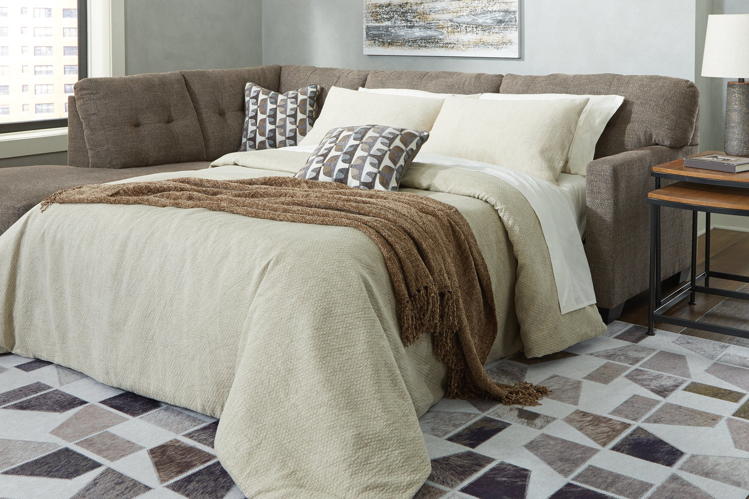 Mahoney Chocolate Right-Arm Facing Full Sofa Sleeper - 3100583 - Bien Home Furniture &amp; Electronics