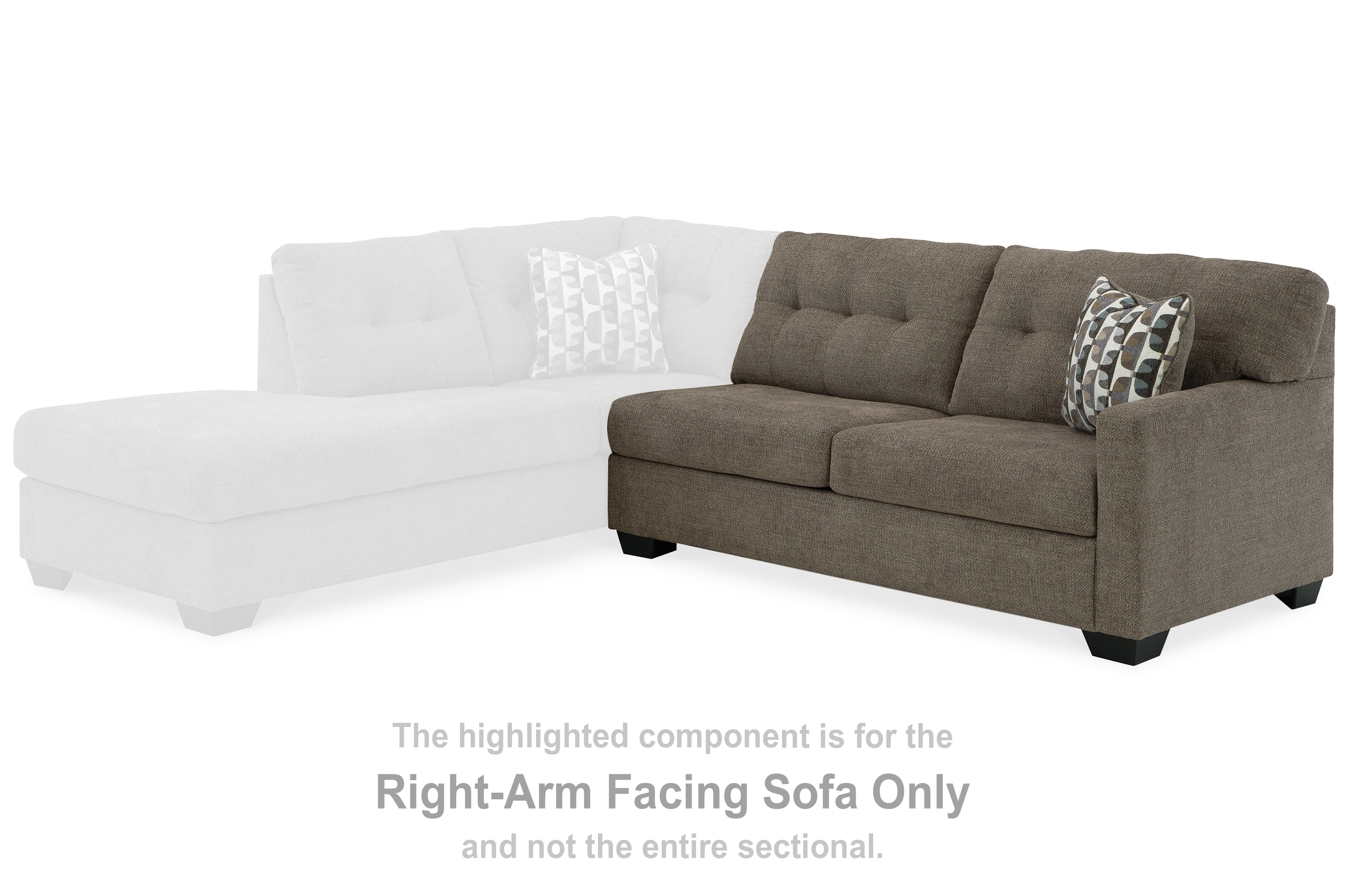 Mahoney Chocolate Right-Arm Facing Sofa - 3100567 - Bien Home Furniture &amp; Electronics