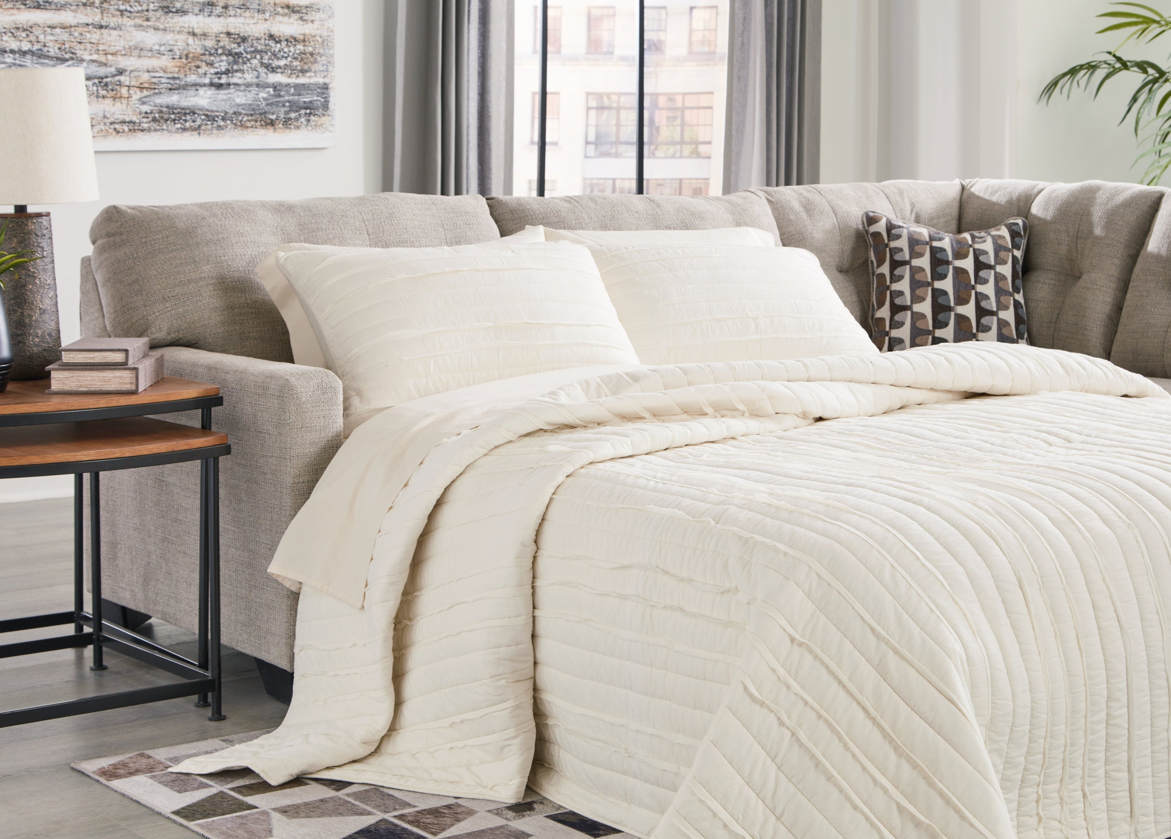 Mahoney Pebble Left-Arm Facing Full Sofa Sleeper - 3100410 - Bien Home Furniture &amp; Electronics