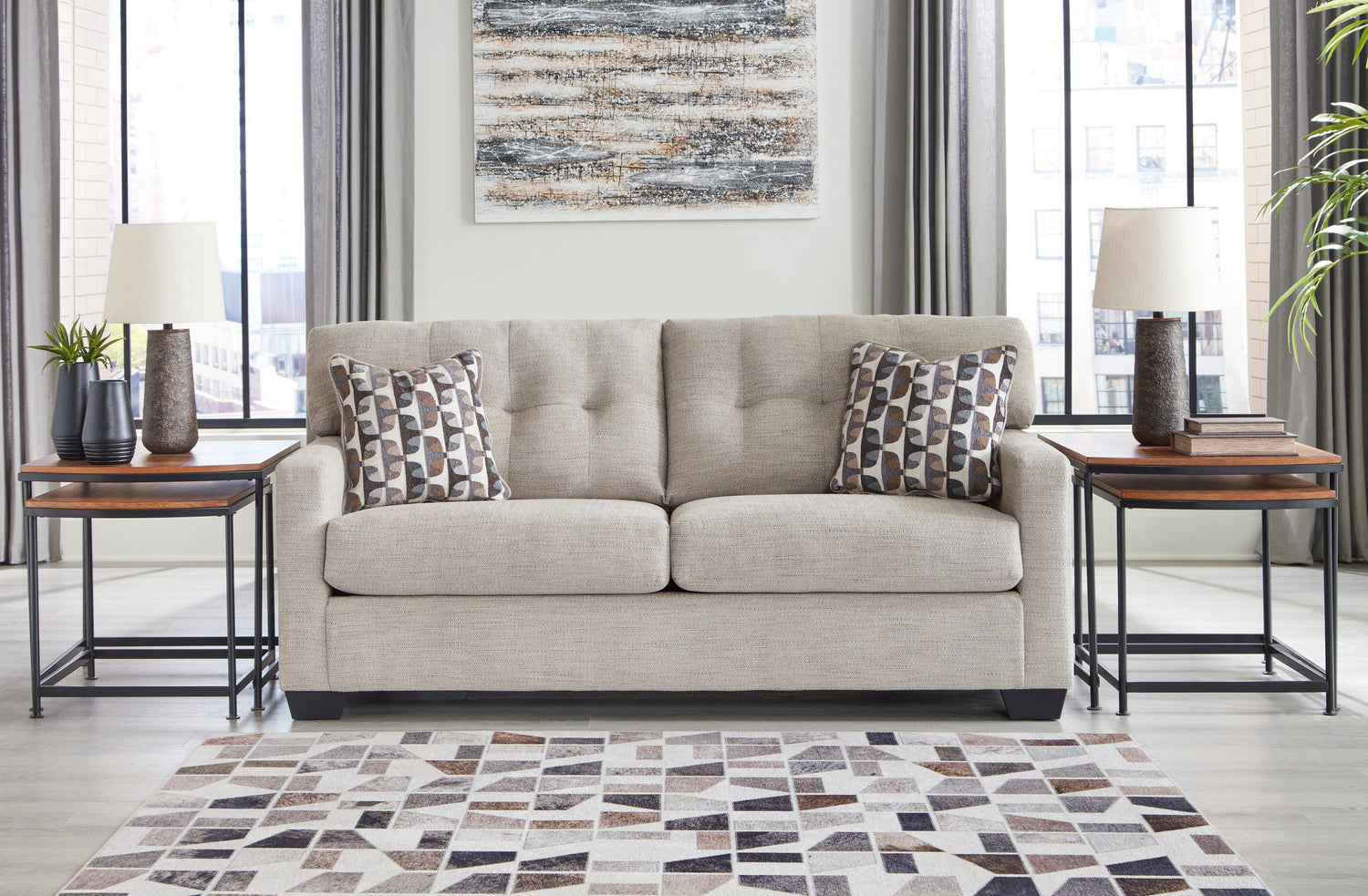 Mahoney Pebble Living Room Set - SET | 3100438 | 3100435 - Bien Home Furniture &amp; Electronics