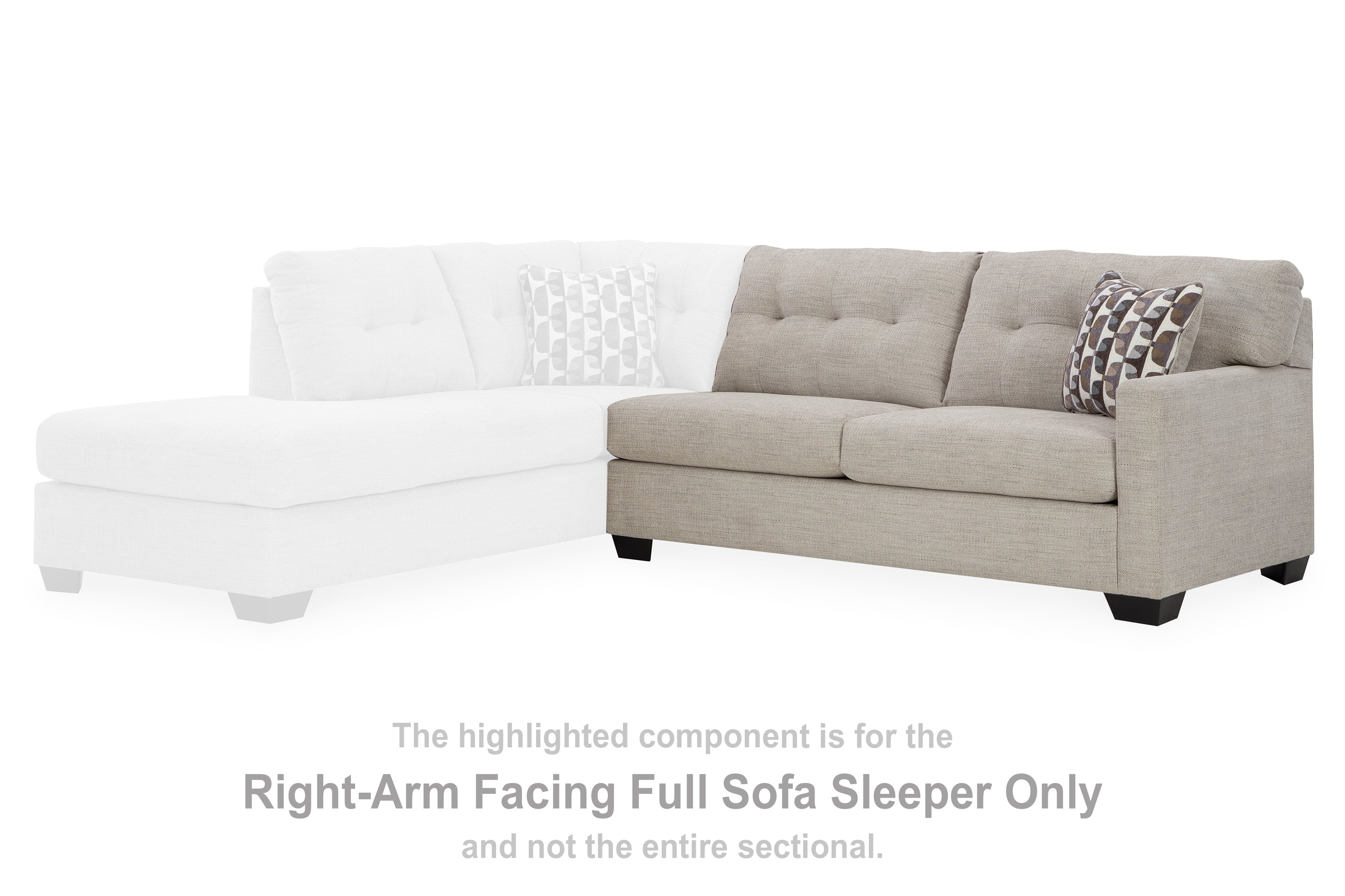 Mahoney Pebble Right-Arm Facing Full Sofa Sleeper - 3100483 - Bien Home Furniture &amp; Electronics