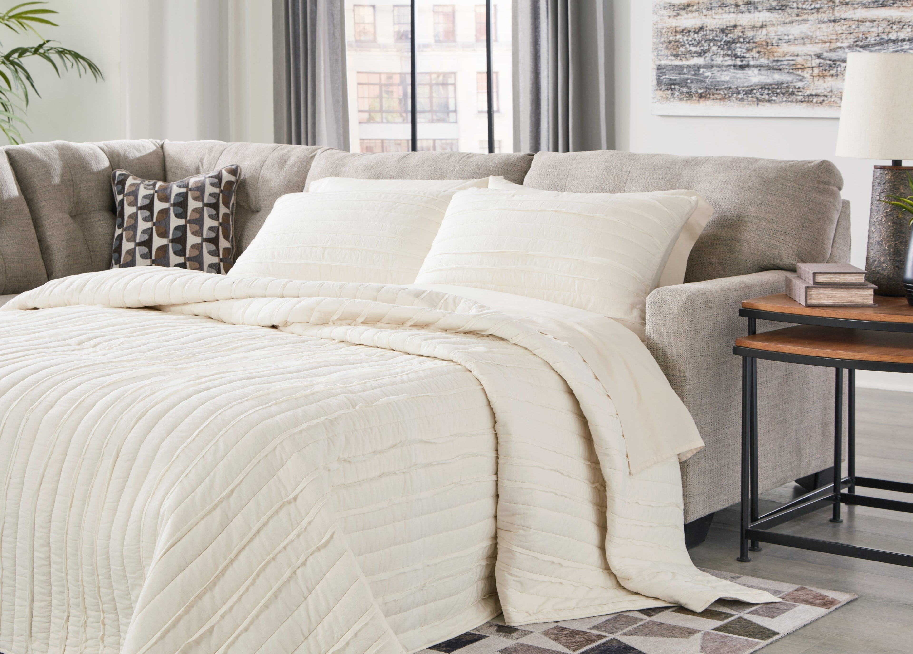 Mahoney Pebble Right-Arm Facing Full Sofa Sleeper - 3100483 - Bien Home Furniture &amp; Electronics