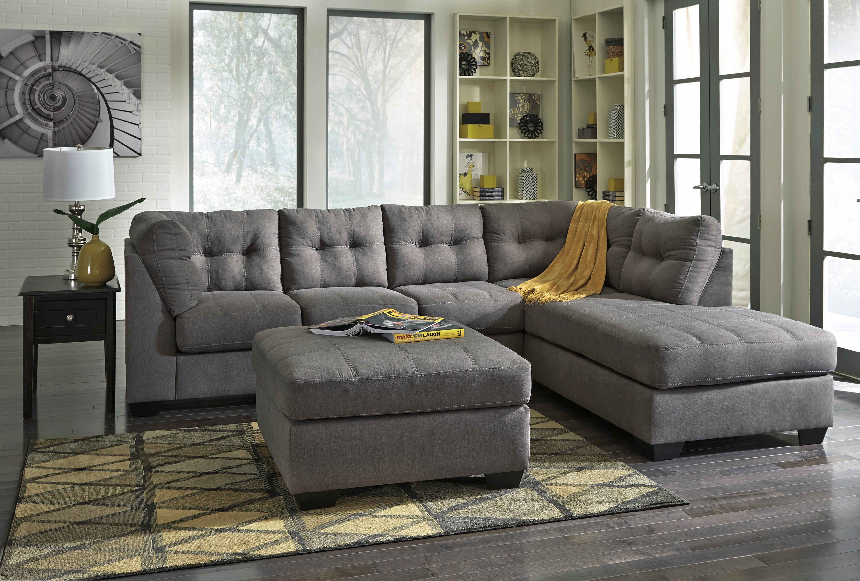 Maier charcoal left arm facing chaise shop end sectional