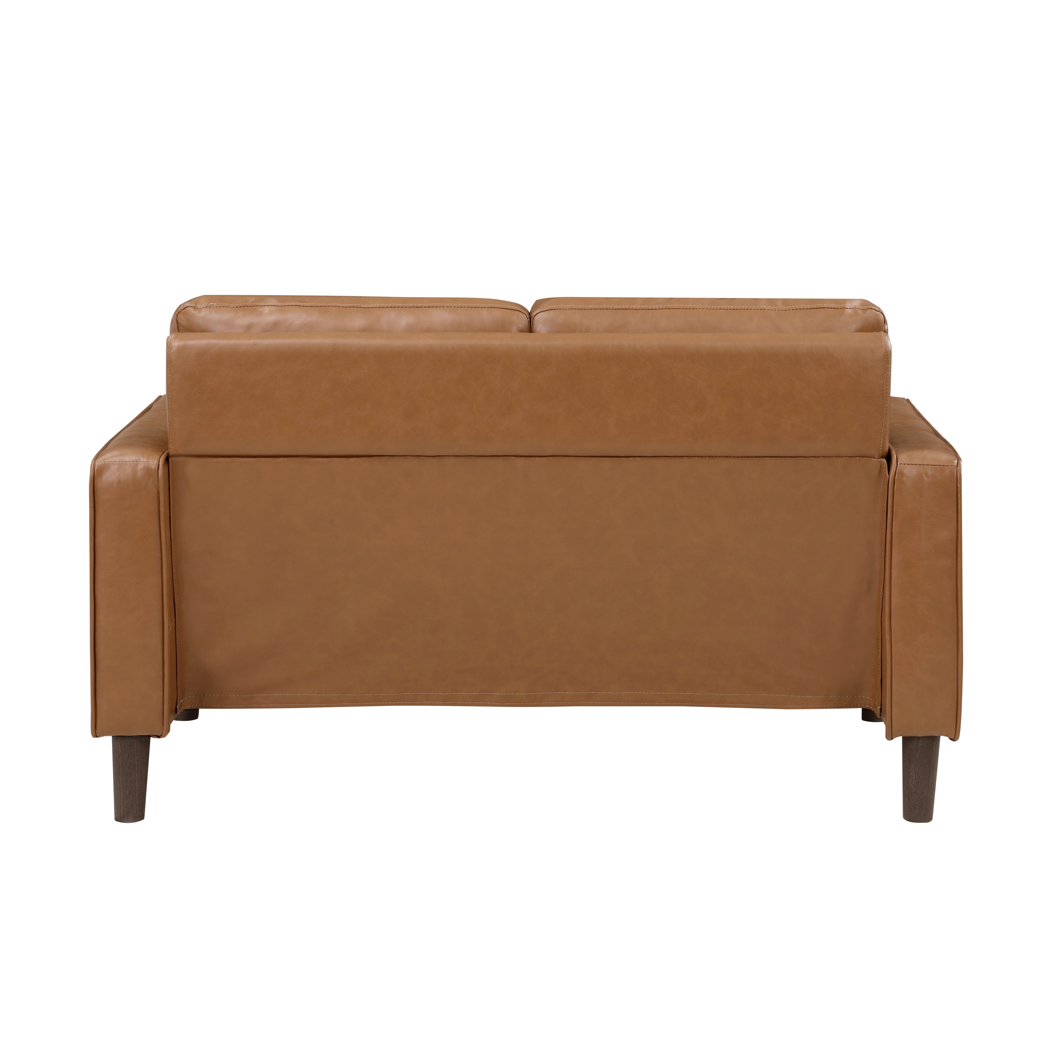 Malcolm Brown Faux Leather Loveseat - 9203BRW-2 - Bien Home Furniture &amp; Electronics