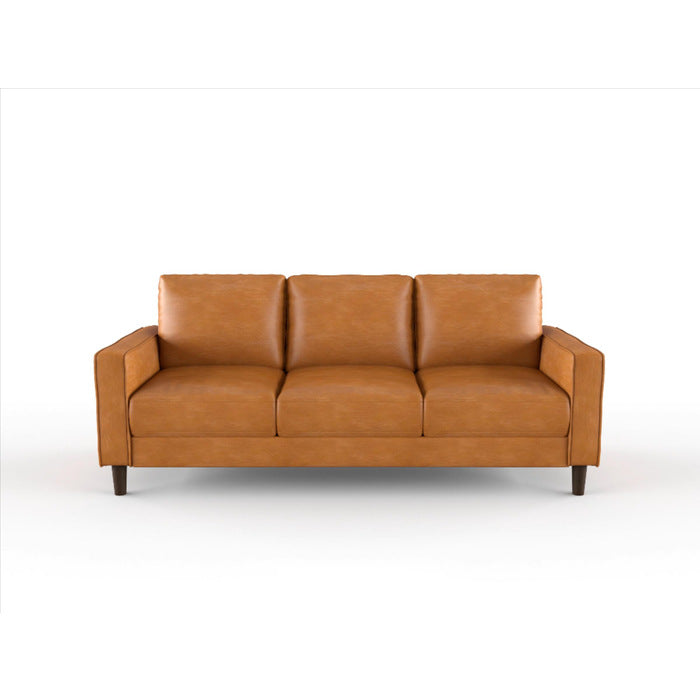 Malcolm Brown Faux Leather Sofa - 9203BRW-3 - Bien Home Furniture &amp; Electronics