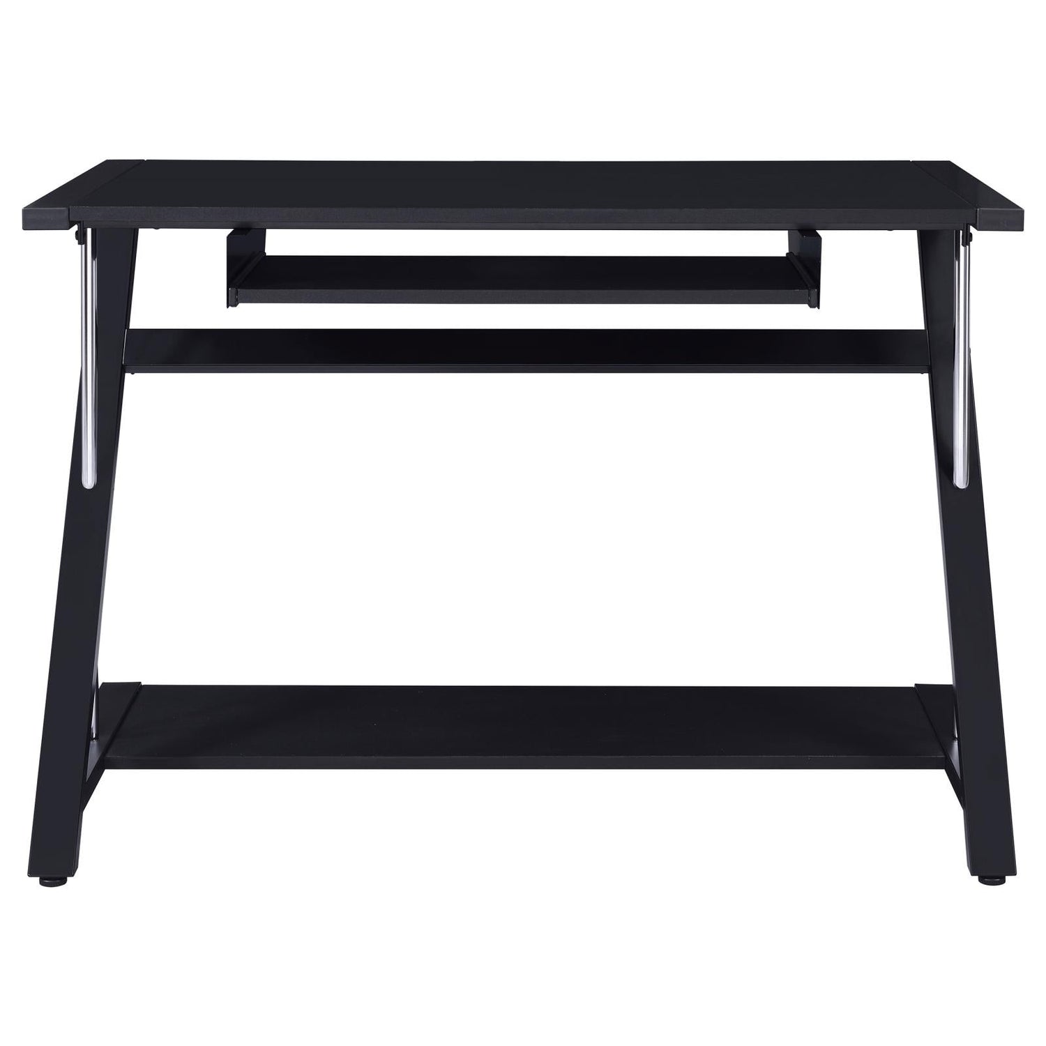 Mallet Black Computer Desk with Bottom Shelf - 800222 - Bien Home Furniture &amp; Electronics