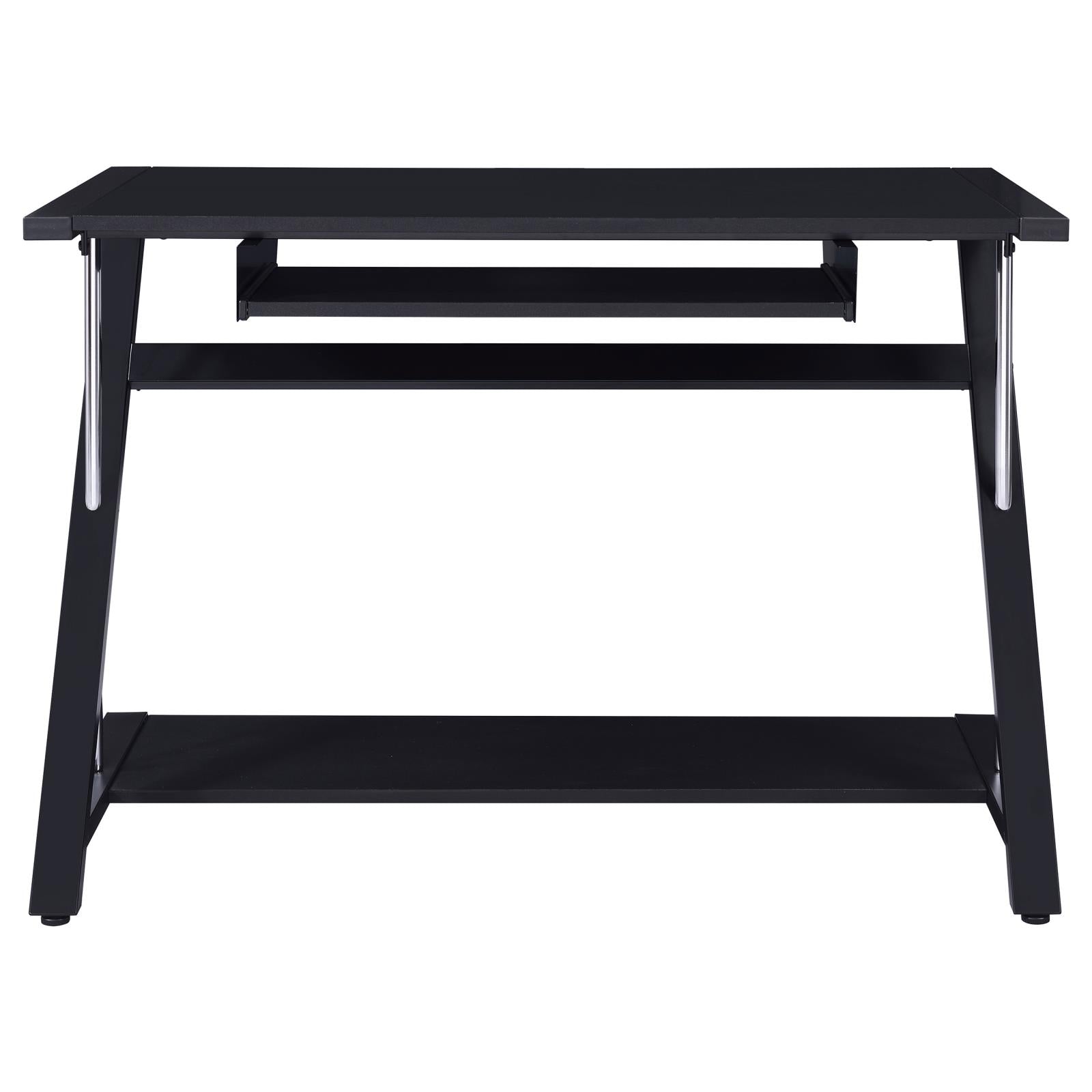 Mallet Black Computer Desk with Bottom Shelf - 800222 - Bien Home Furniture &amp; Electronics