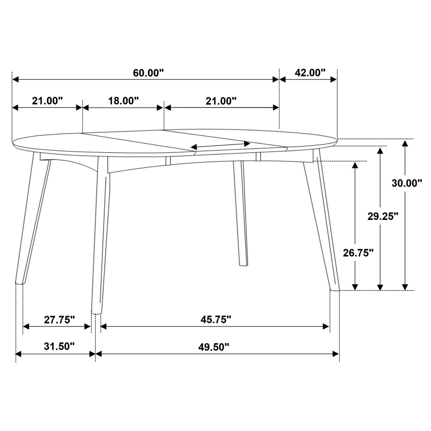 Malone 5-Piece Dining Room Set Dark Walnut/Black - 105361-S5 - Bien Home Furniture &amp; Electronics